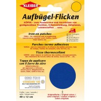 Paquet de 40 x 12 cm Iron on Patch de reparation en coton Bleu