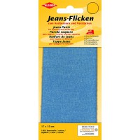 17 x 15 cm Patch reparation Denim pour Jeans, Bleu Clair