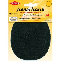 Patchs denim reparation jeans ovale, Noir