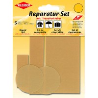 5-Pieces Set Patchs Autocollant Nylon pour reparer vetements, Beige