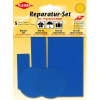 5-Pieces Set Patchs Autocollant Nylon pour reparer vetements, Bleu