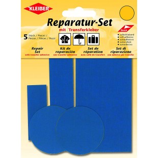 5-Pieces Set Patchs Autocollant Nylon pour reparer vetements, Bleu