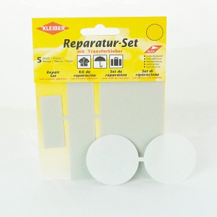 5-Pieces Set Patchs Autocollant Nylon pour reparer vetements, Gris Clair