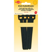Crochet et Boucle Attaches de cable Noir 12.5 cm