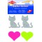 Stickers reflechissants chats + coeurs