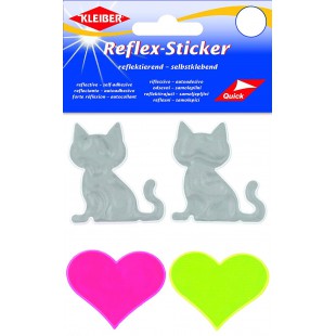 Stickers reflechissants chats + coeurs