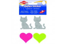 Stickers reflechissants chats + coeurs