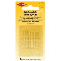 69916 Aiguilles a  broder sans pointe en acier Argente 34 37 mm