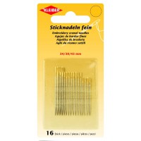 69918 Aiguilles a  broder fines en acier Argente 34, 38, 43 mm