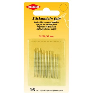 69919 Aiguilles a  broder fines en acier Argente Longueur 32, 36, 39 mm