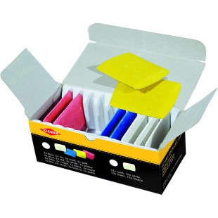 Triangles Craie Couture, Blanc/Jaune/Rouge/Bleu, Pack de 10