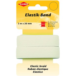 71073 Bande elastique/Large Bande en Caoutchouc, 72% Polyester - 28% Caoutchouc, Blanc, 300 x 2 x 1 cm