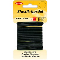 71083 elastique de Cordon/Bricolage Cordon, 66% Polyester - 34% Caoutchouc, Noir, 500 x 0,14 x 0,14 cm