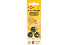 71125 Boutons magnetiques en metal Argente 18 mm