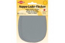 Patchs Genoux et Coudes Cuir Nappa a  Coudre 12.5 cm x 10 cm, Gris, 2 par Pack