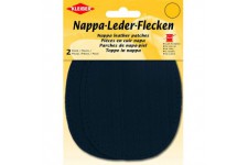 Patchs Genoux et Coudes Cuir Nappa a  Coudre 12.5 cm x 10 cm, Bleu fonce, 2 par Pack