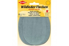 Kleiber 12 x 10 cm Patch Daim Cuir Ovale, 1 Paire, Gris