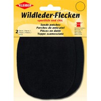 Kleiber 12 x 10 cm Patch Daim Cuir Ovale, 1 Paire, Noir