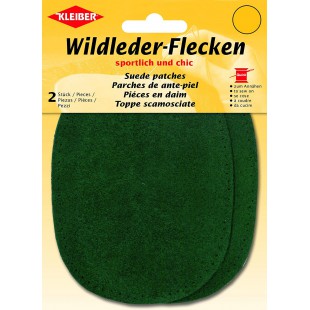 Kleiber 12 x 10 cm Patch Daim Cuir Ovale, 1 Paire, Vert