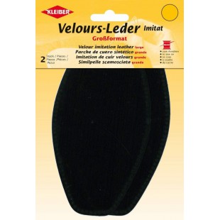 Kleiber 18 x 10 cm Patchs Simili Daim Grands, 1 Paire, Noir