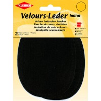 Kleiber Patch Ovale Velours Simili Cuir, Marron fonce