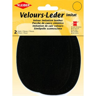 Kleiber Patch Ovale Velours Simili Cuir, Marron fonce