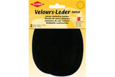 Kleiber Patch Ovale Velours Simili Cuir, Marron fonce