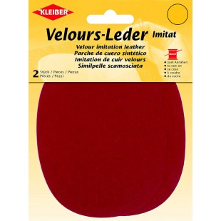 12.5 x 10 cm Patchs a  Coudre Simili Daim pour Genoux/Coudes ovales, Rouge