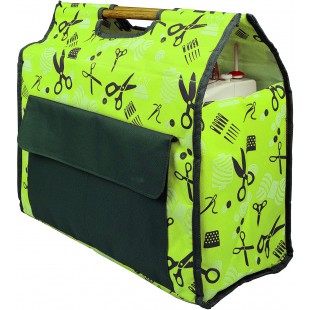 Sac de Machine a  Coudre, Polyester, Kiwi/Grau, 43 x 41 x 21 cm