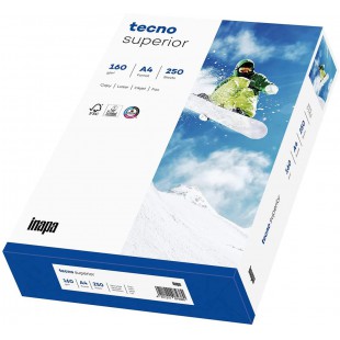 Tecno Superior Papier pour imprimante et photocopieuse, 160 g/m², format A4, 250 feuilles, extra-blanc