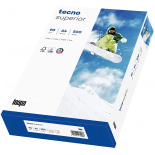 Tecno Superior Papier pour imprimante et photocopieuse, 90 g/m², format A4, 500 feuilles, extra-blanc