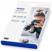 Tecno Photo Professional Papier photo 10 x 15 cm 270 g/m² 50 feuilles Blanc brillant Sechage instantane pour imprimante jet d'en