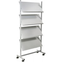 h6813499 Trieur Large 3 etageres 4 x DIN A4 Gris argente