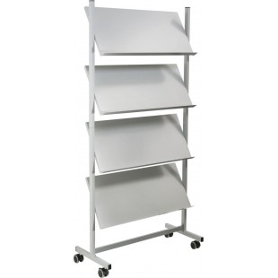 h6813499 Trieur Large 3 etageres 4 x DIN A4 Gris argente