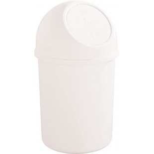 Poubelle h2401005 avec rabat a  pression, 6 l, blanc