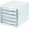 Module de classement a  tiroirs Format A4/C4 5 tiroirs Blanc/transparent