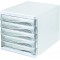 Module de classement a  tiroirs Format A4/C4 5 tiroirs Blanc/transparent