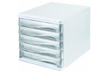 Module de classement a  tiroirs Format A4/C4 5 tiroirs Blanc/transparent