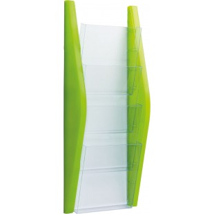 porte brochure h6270359 affichage 4 compartiments A5 215 x 540 x 80 mm vert citron