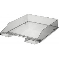 Lot de 6 : 1026-X-24 Corbeille a courrier C4 en plastique 255 x 348 x 65mm (Gris transparent)