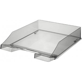 Lot de 6 : 1026-X-24 Corbeille a courrier C4 en plastique 255 x 348 x 65mm (Gris transparent)