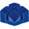 17450-14 Pot a  crayon Scala avec 4 compartiments 125 x 100 x 125 mm (Bleu/noir)