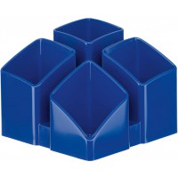 17450-14 Pot a  crayon Scala avec 4 compartiments 125 x 100 x 125 mm (Bleu/noir)