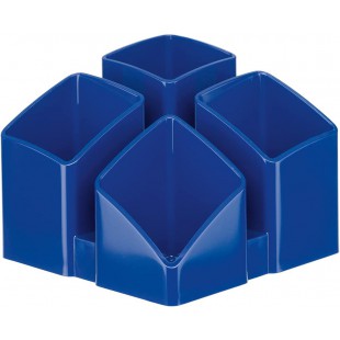 17450-14 Pot a  crayon Scala avec 4 compartiments 125 x 100 x 125 mm (Bleu/noir)