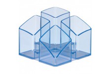 17450-26 Pot a  crayon Scala 4 compartiments Bleu transparent 125 x 100 x 125 mm (Import Allemagne)