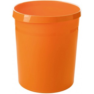 Corbeille a papier GRIP - 15 corbeilles, corbeille a papier elegante, chic et robuste, capacite 18 litres, orange,