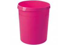 Corbeille a papier GRIP - 15 corbeilles, corbeille a papier elegante, chic et robuste, capacite 18 litres, fucsia,