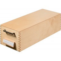 1007, boite a  fiches en bois DIN A7 horiz., pour 1.500 fiches, fond metallique/separateur, bois naturel