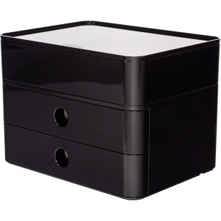 1100-13 SMART-BOX PLUS ALLISON, boite de rangement design avec 2 tiroirs et boite a  ustensiles, jet black