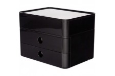 1100-13 SMART-BOX PLUS ALLISON, boite de rangement design avec 2 tiroirs et boite a  ustensiles, jet black